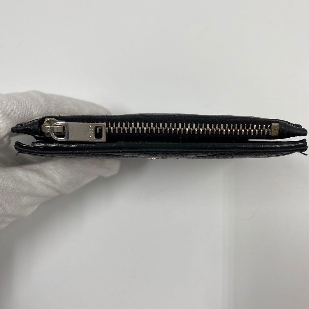 SAINT LAURENT 二つ折り財布　レザー　ブラック VSLロゴ