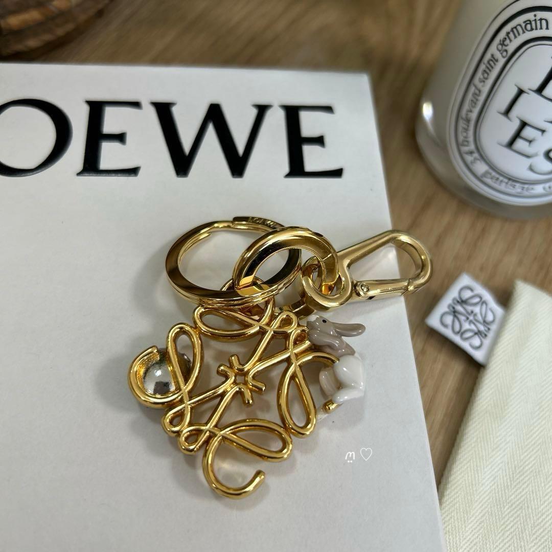 LOEWEロエベ　スナフジタ　うさぎアナグラムチャーム　キーリングホルダー　限定