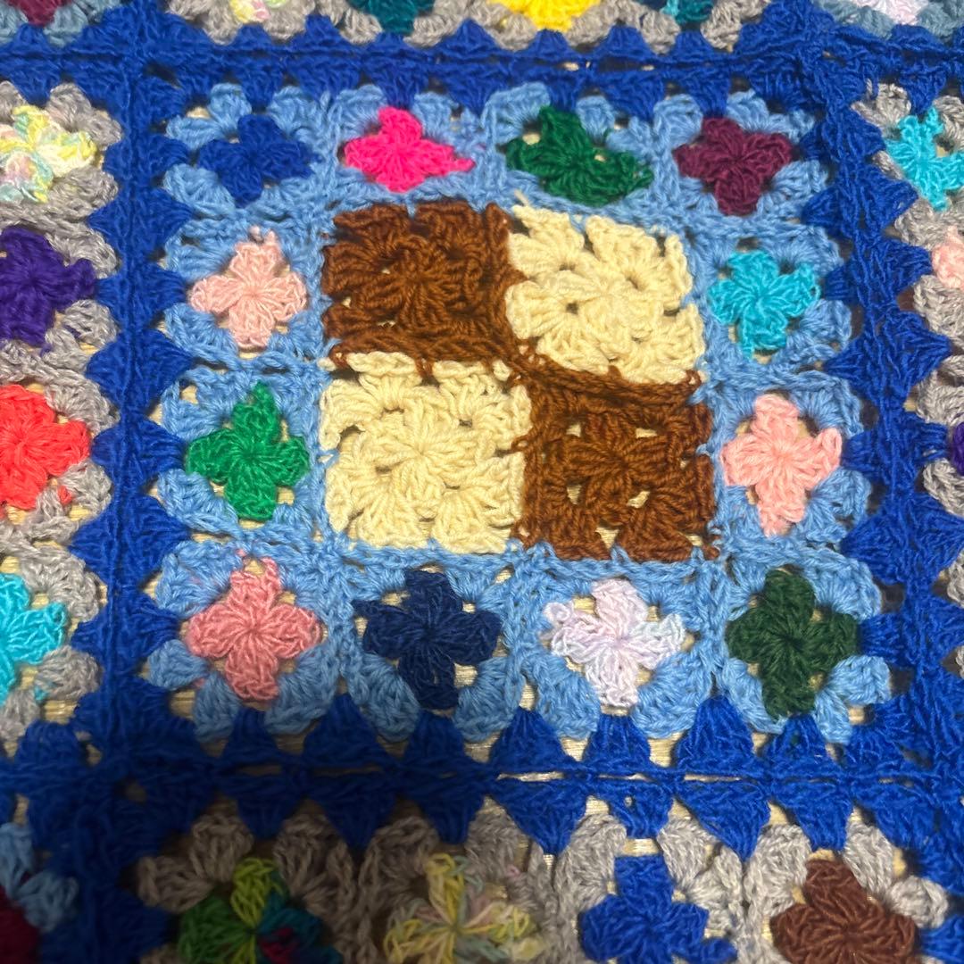 圧縮発送カラフルな手編みブランケットハンドメイド