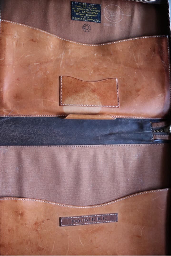 【名作】RRL レザー ドキュメントケース バッグ　A-2タイプ