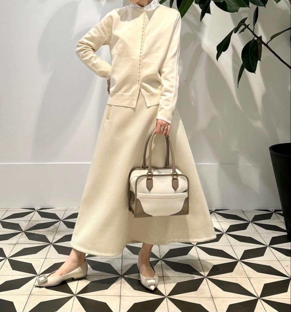 ballsey ウールポリエステルパールコンビ 2-wayプルオーバー　ニット