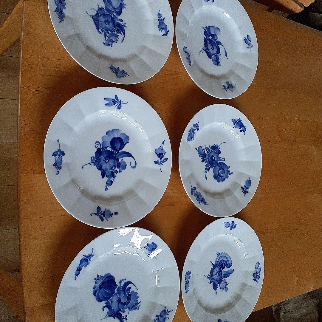 未使用　ロイヤルコペンハーゲン　ブルーフラワー　25cm プレート　6枚セット