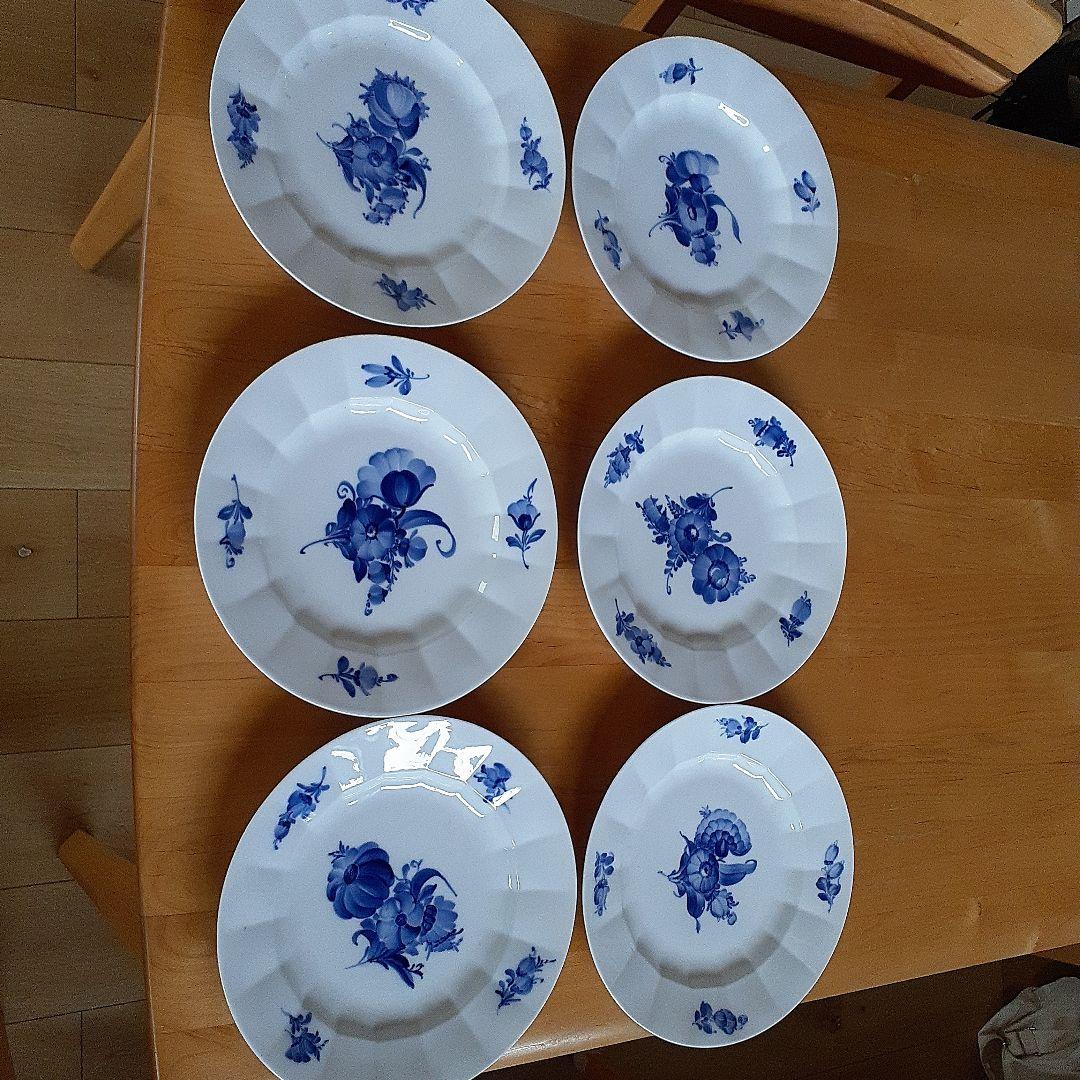 未使用　ロイヤルコペンハーゲン　ブルーフラワー　25cm プレート　6枚セット