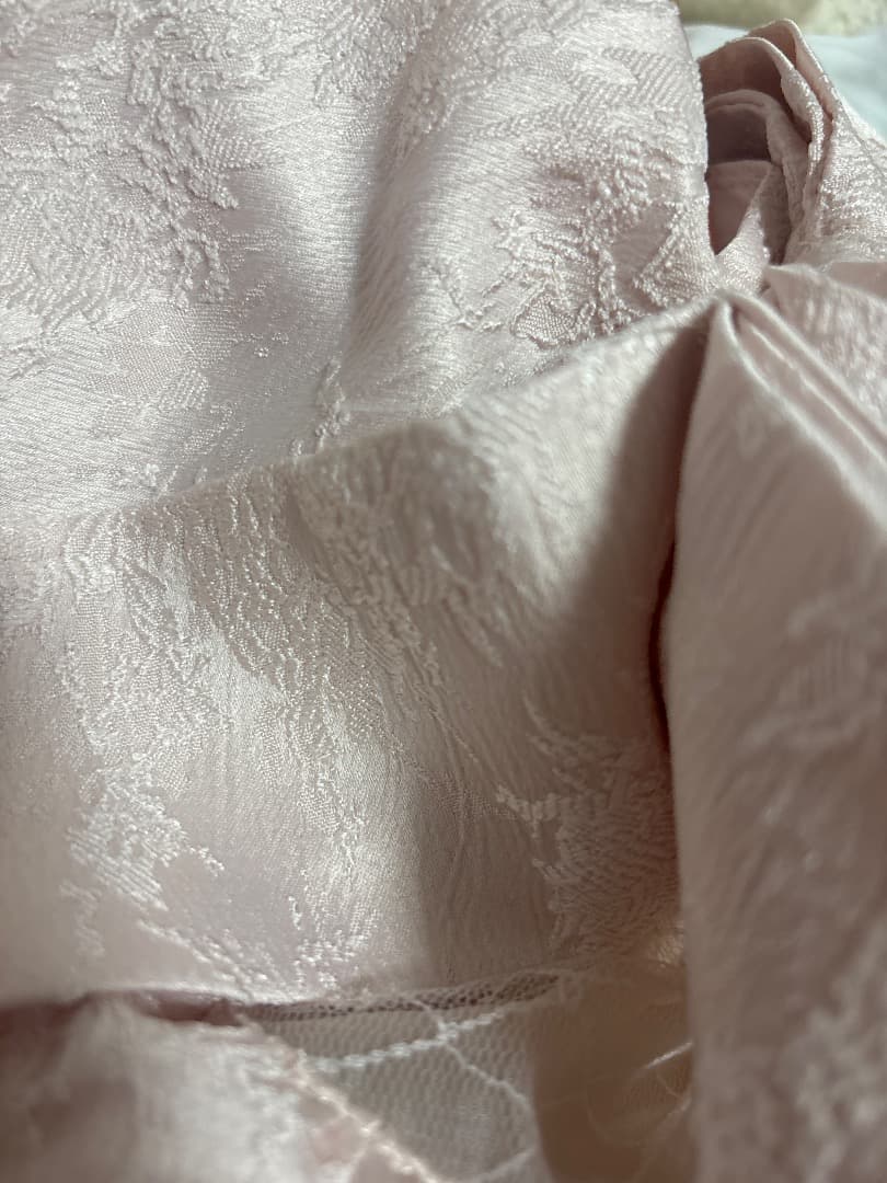 RoseMuseフリル付きオフショルダー ワンピース 薄いピンク