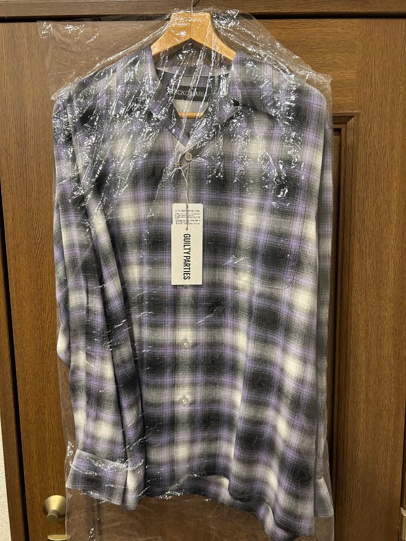 トップス WACKOMARIA OMBRE CHECK OPEN COLLAR SHIRT