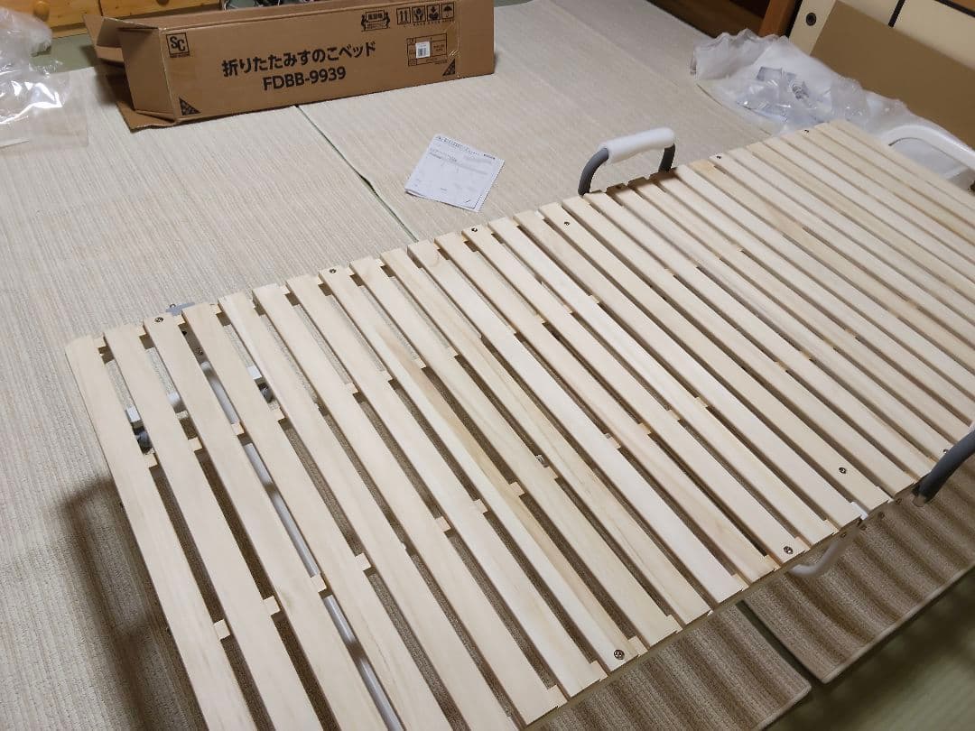 折り畳み式スノコベッド　Sサイズ（ナチュラル）※即発送可能※