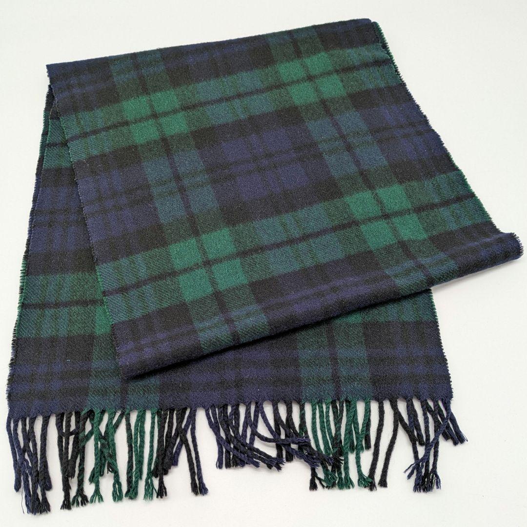 BURBERRY マフラー カシミヤ 100% チェック グリーン パープル