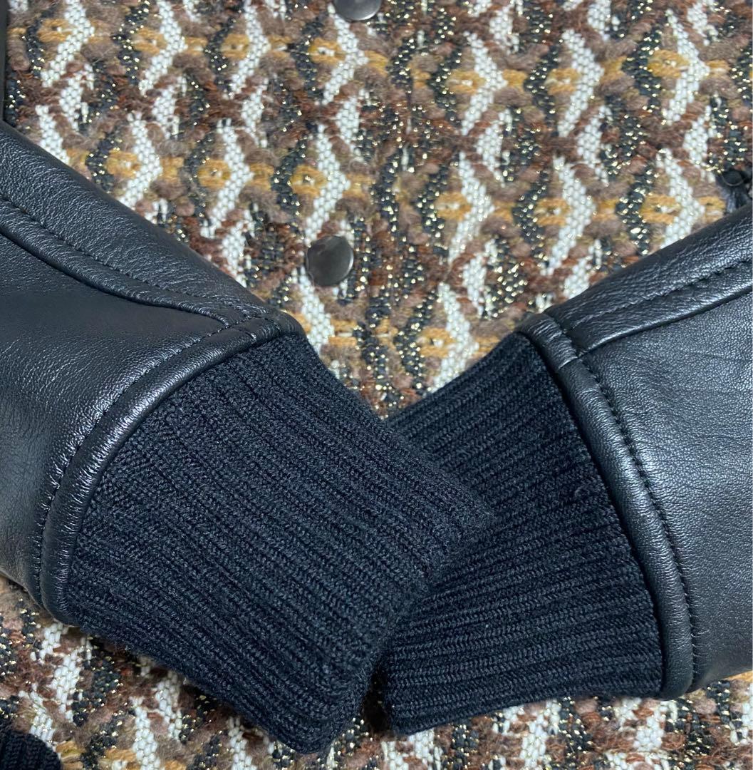 UNITED ARROWS レザー　羊革　ジャケット　ブルゾン　シルク　アルパカ