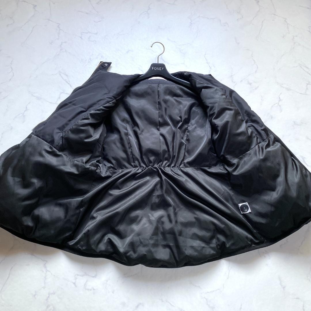 美品✨ボーダーズアットバルコニー イリデッセント パテッド ジャケット 黒 36
