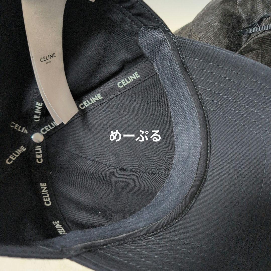 Mサイズ 美品 セリーヌ トリオンフ ベースボールキャップ 帽子 ブラック