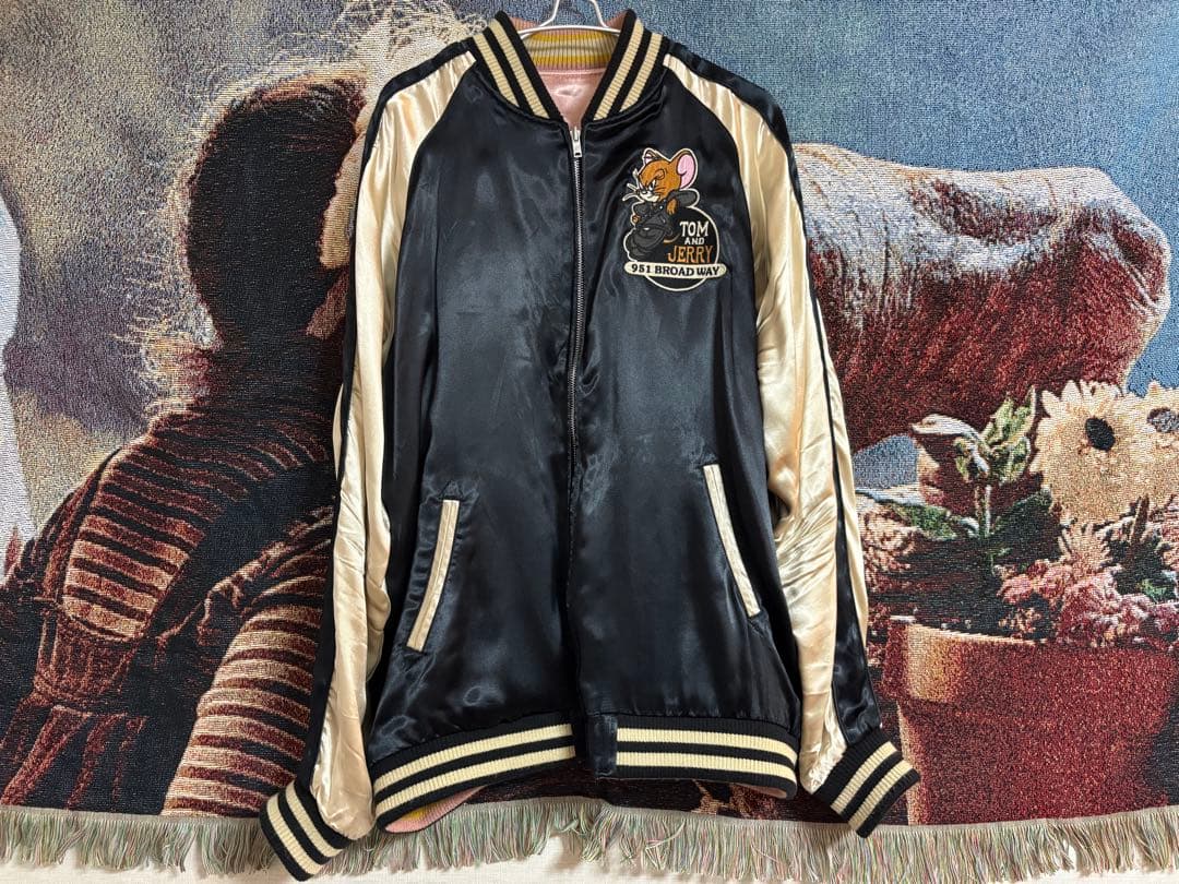 ［中古品］vanson バンソン　トムとジェリー　スカジャン　XXL