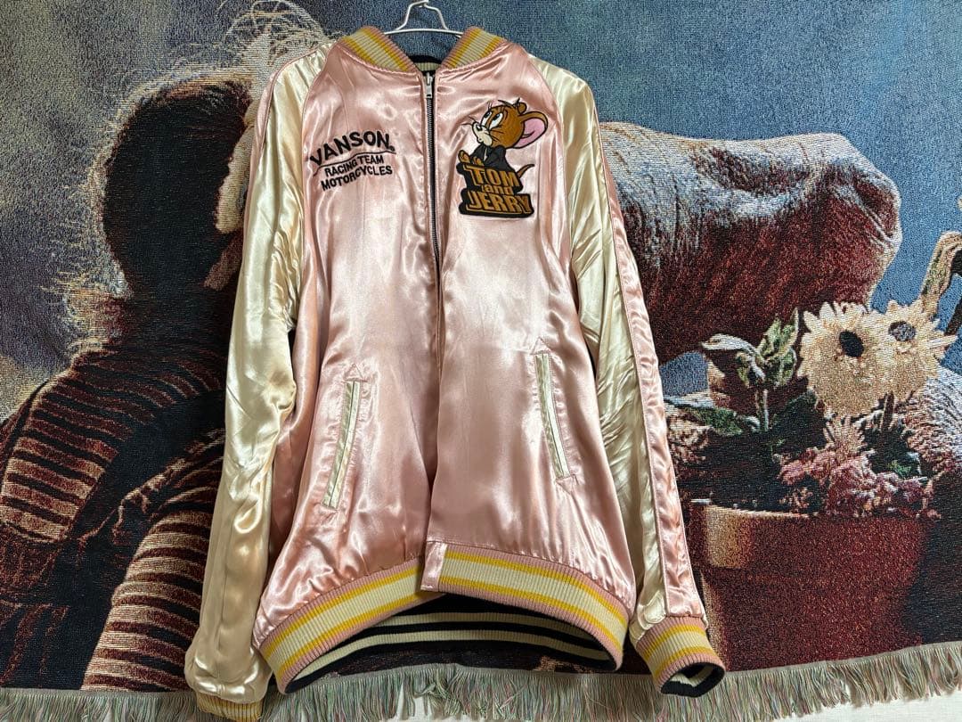 ［中古品］vanson バンソン　トムとジェリー　スカジャン　XXL