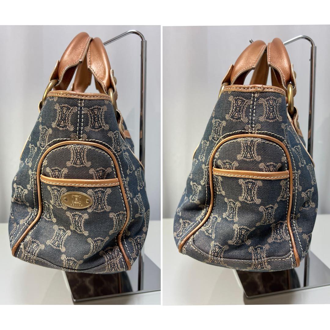 セリーヌ★CELINE★マカダム ブギーバッグ デニム トートバッグ メタリック