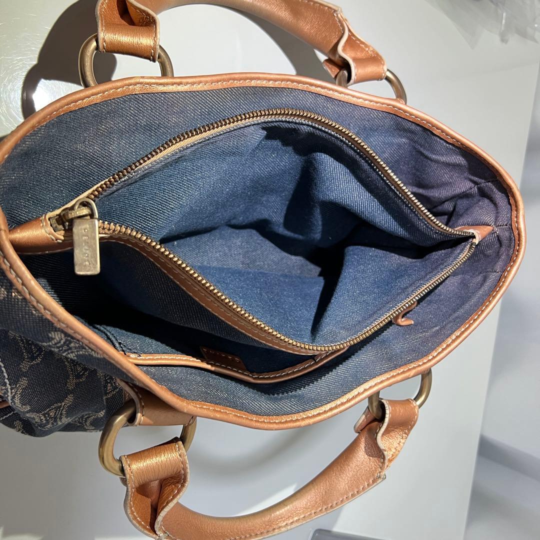 セリーヌ★CELINE★マカダム ブギーバッグ デニム トートバッグ メタリック