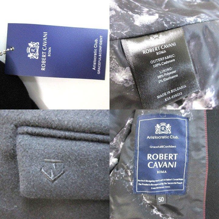 カシミヤ100%ロベルトカヴァーニcavani新品未使用タグ付チェスターコート黒