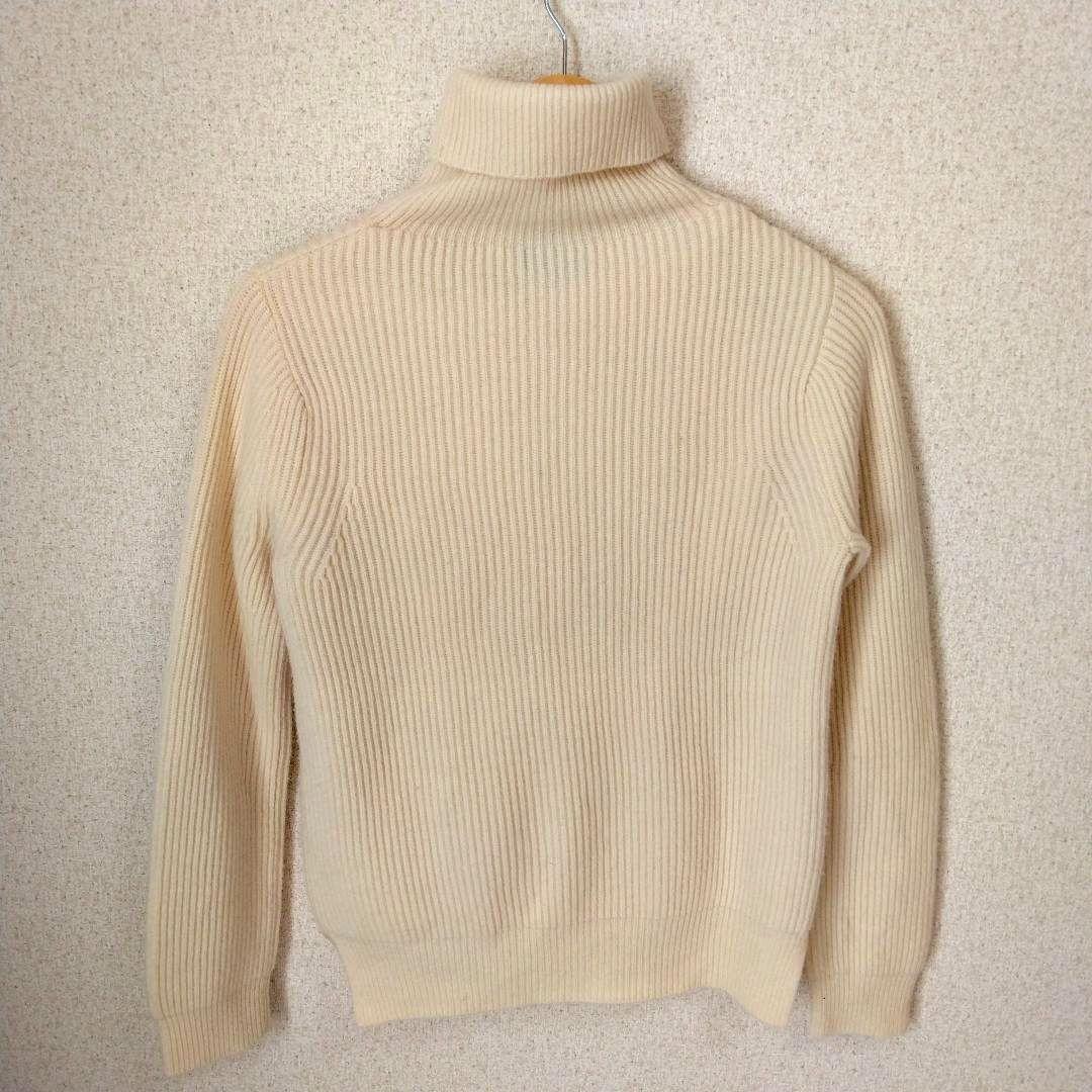 Drawer　ウールカシミヤ　リブ編み　タートルネックニット　長袖　S
