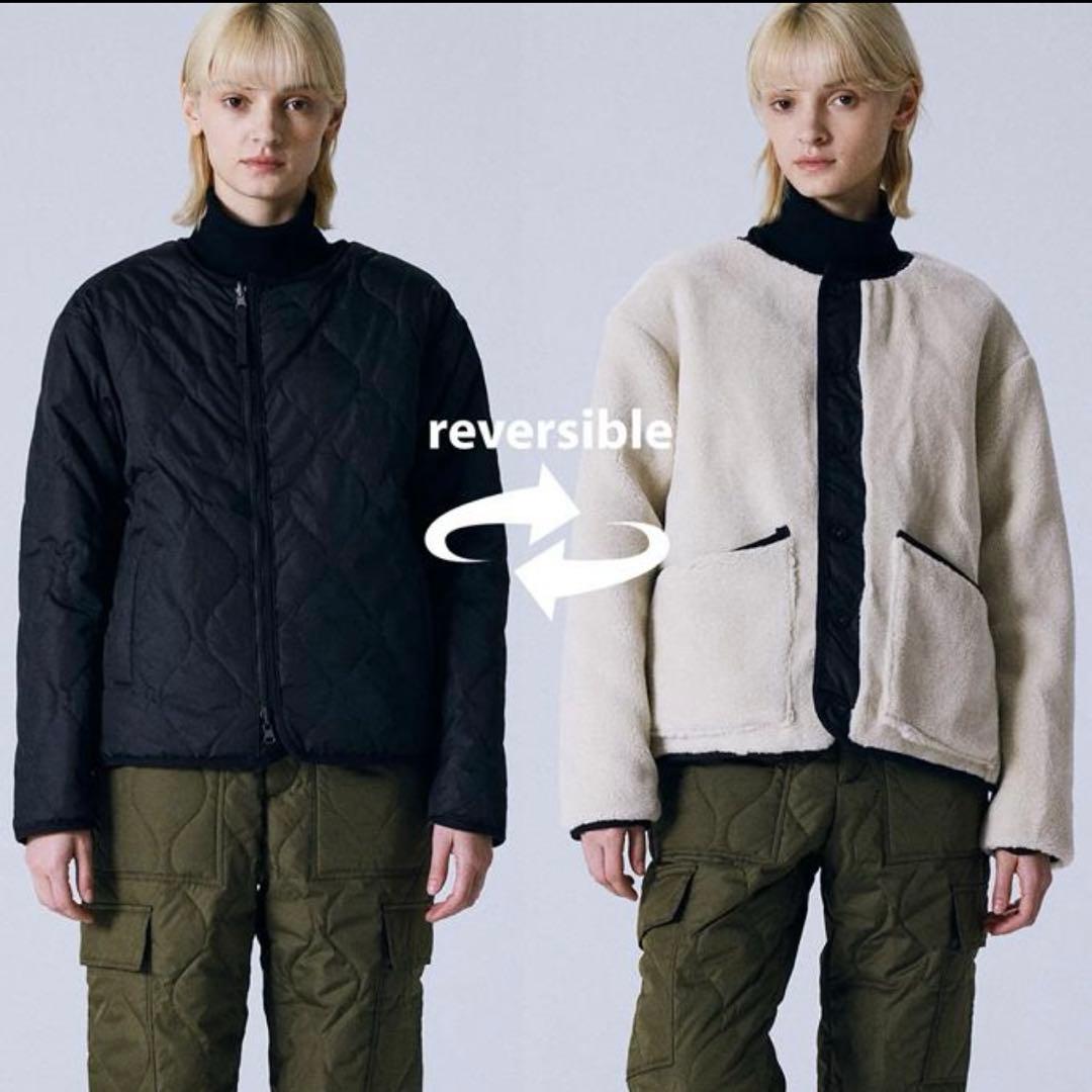 ミリタリーリバーシブルクルーネックダウンジャケットTAION-R104BML-1