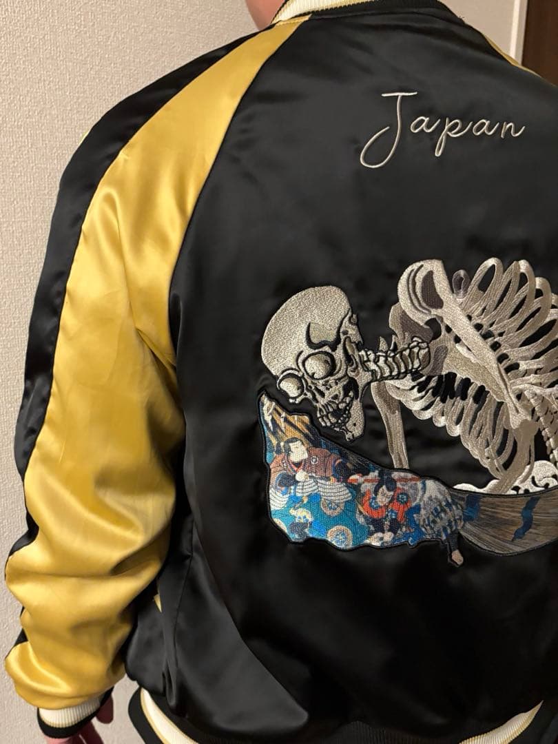 横須賀スカジャン 善知安方忠義伝柄 浮世絵刺繡 Karaku メンズ　XL