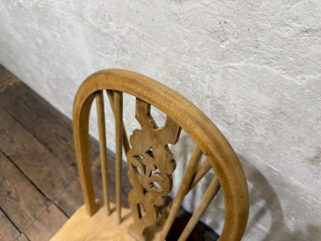 1154 ④英国アンティーク　ホイールバックチェア　イス　ウインザー　カフェ