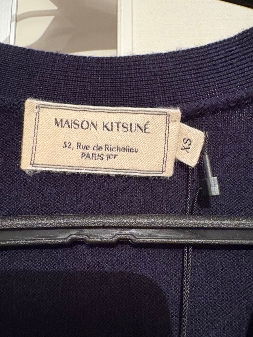 新品　MAISON KITSUNÉ ネイビー カーディガン XS メゾンキツネ