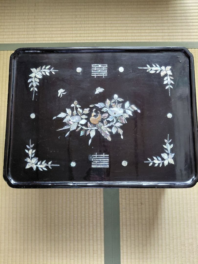 李朝　螺鈿細工　ソバン　四方膳