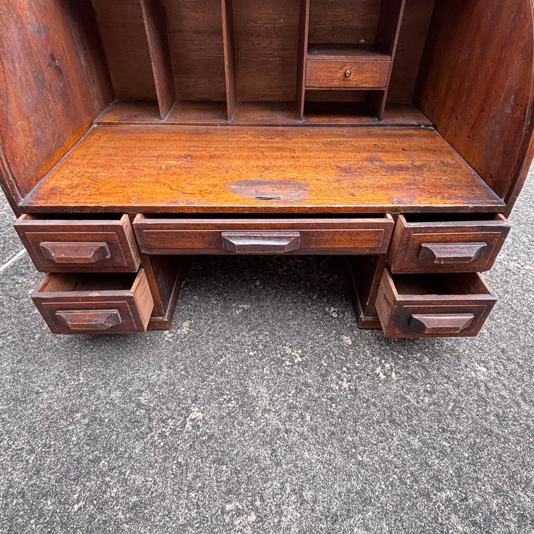 アンティーク 家具 ロールトップデスク 蛇腹机