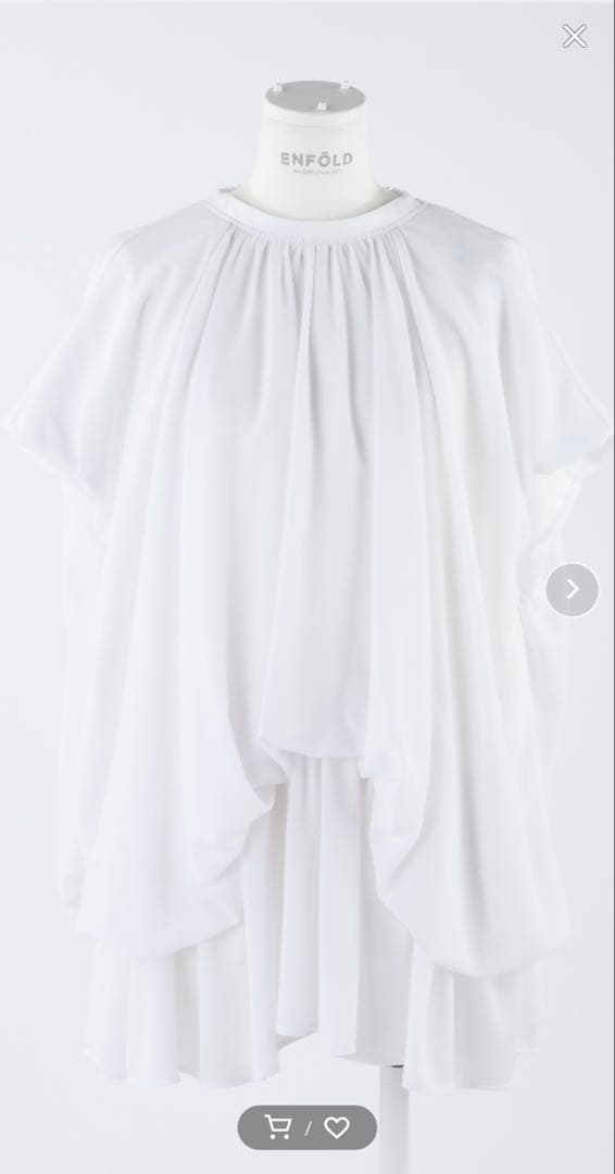 3.5万⭐️ENFOLD ウェーブシャーリングブラウス 美品　白