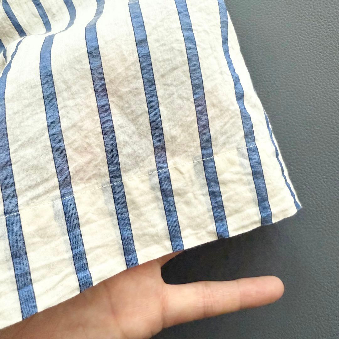 ジョンスメドレー　JOHN SMEDLEY　レーヨン　シルク　ストライプ　シャツ