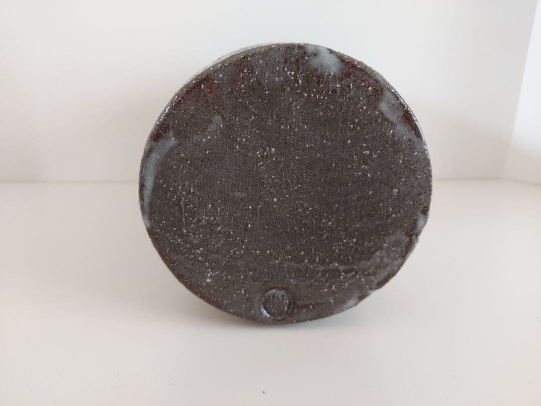 萩焼　円筒形花器　国輔窯　 木箱付き