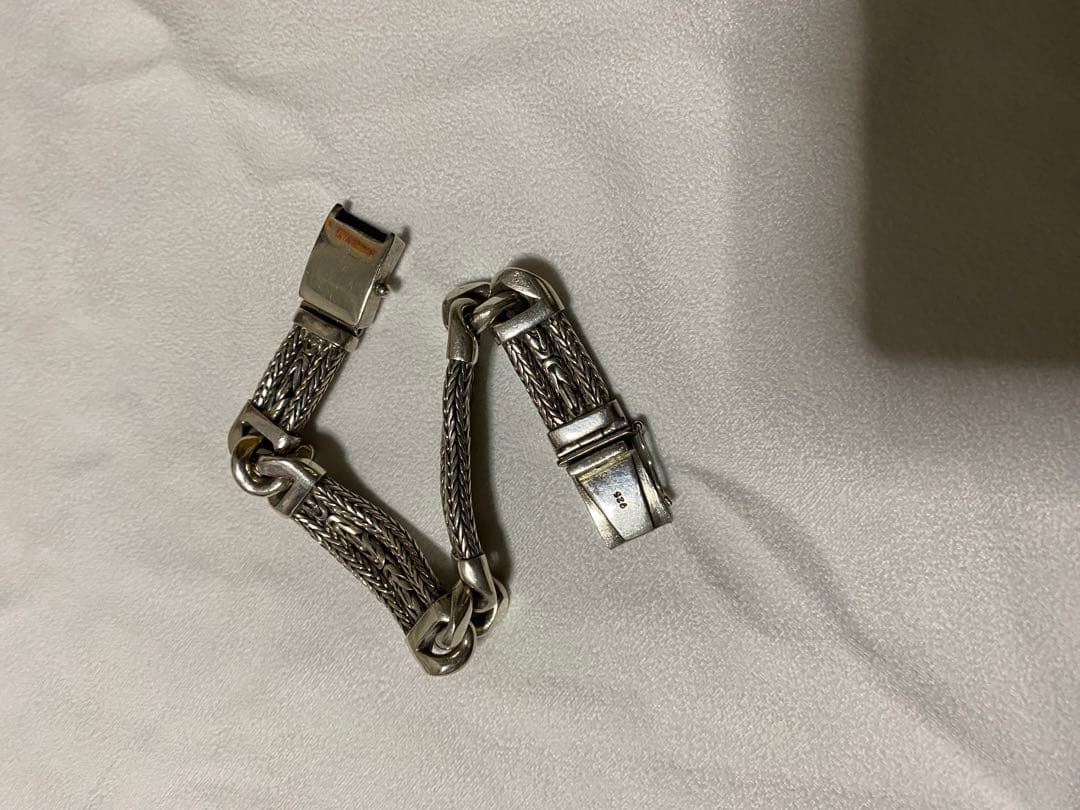 シルバー編み込みバングル 925