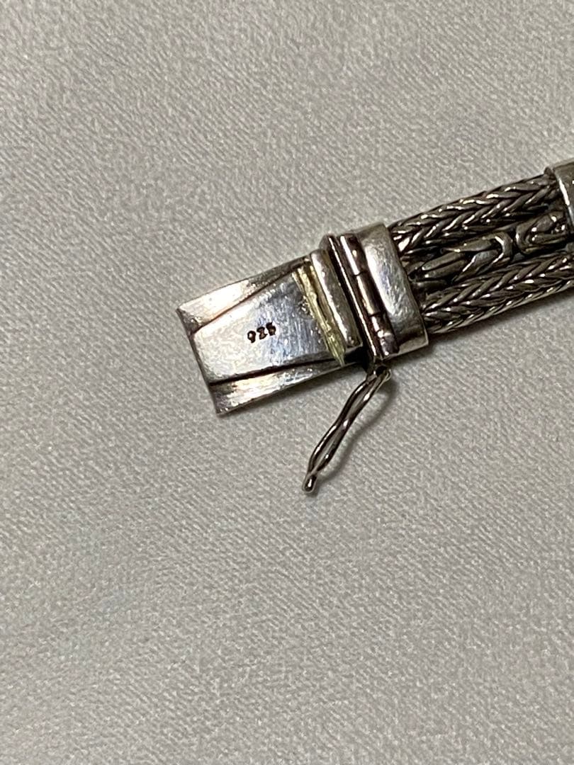 シルバー編み込みバングル 925