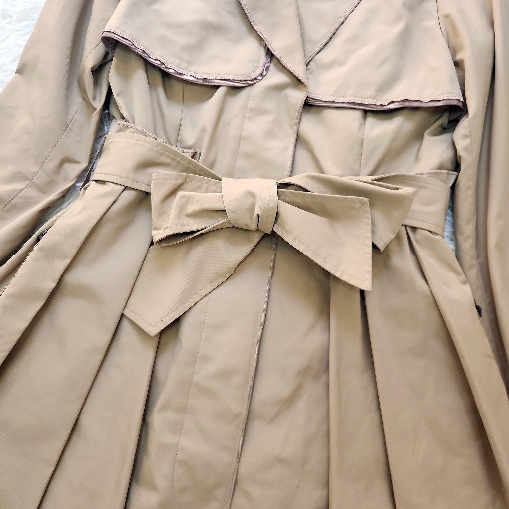 ランバンオンブルー　トレンチコート　ライナー付き　プリーツ　S　ベージュ