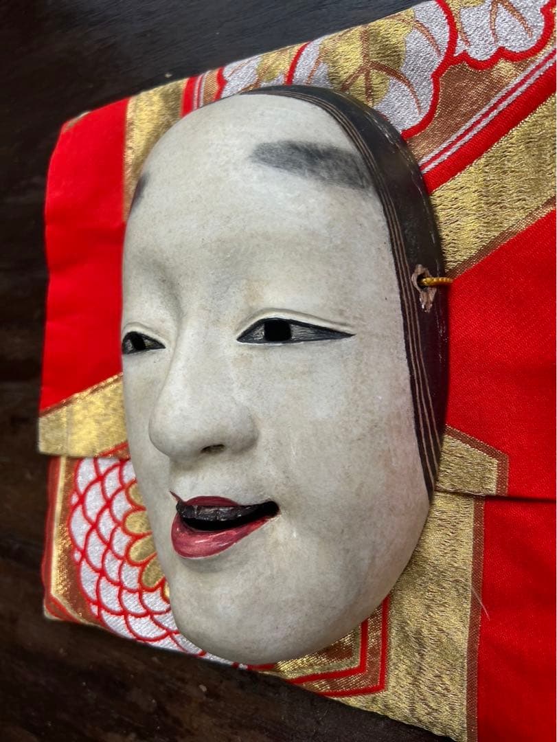 能面　木彫り　一点限り　レア　面袋付き