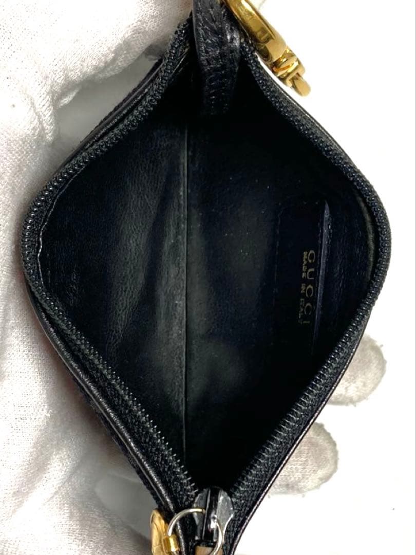 良品　GUCCI グッチ　GGキャンバス レザー　ケース　カードケース
