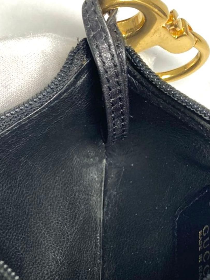 良品　GUCCI グッチ　GGキャンバス レザー　ケース　カードケース