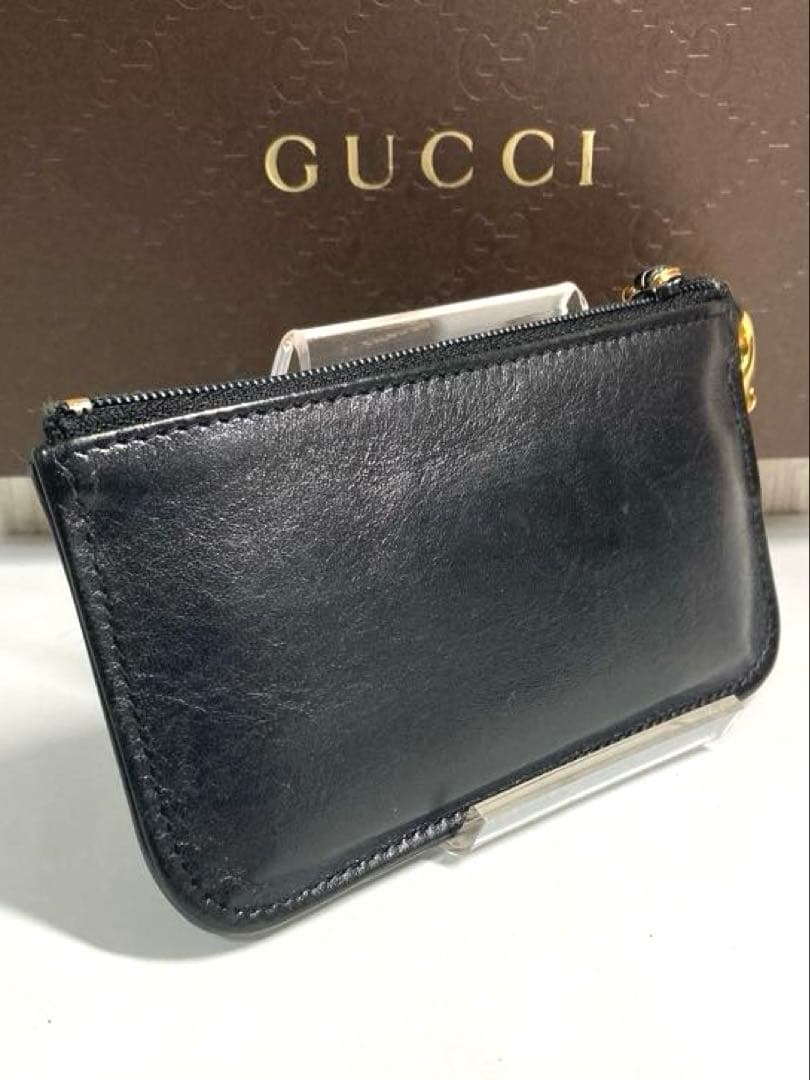 良品　GUCCI グッチ　GGキャンバス レザー　ケース　カードケース