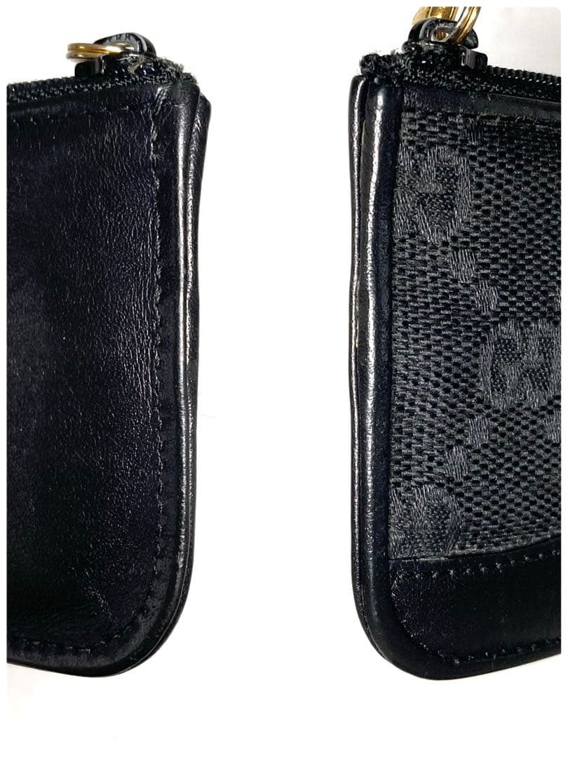 良品　GUCCI グッチ　GGキャンバス レザー　ケース　カードケース