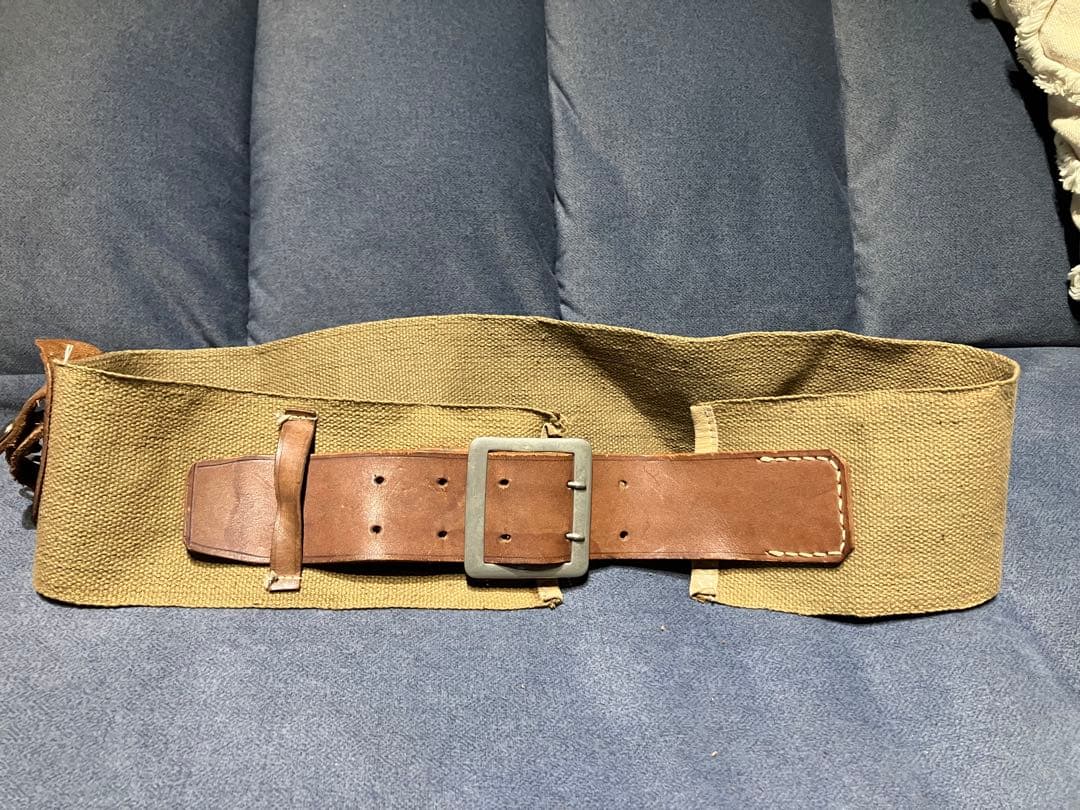 日本軍 三十年式装備対応 幅広帆布帯革 Dカン付き ヴィンテージ