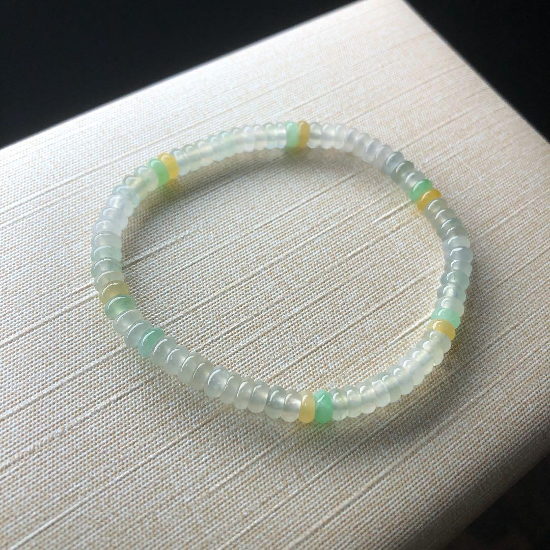 ミャンマー産氷種本翡翠金運アップブレスレット