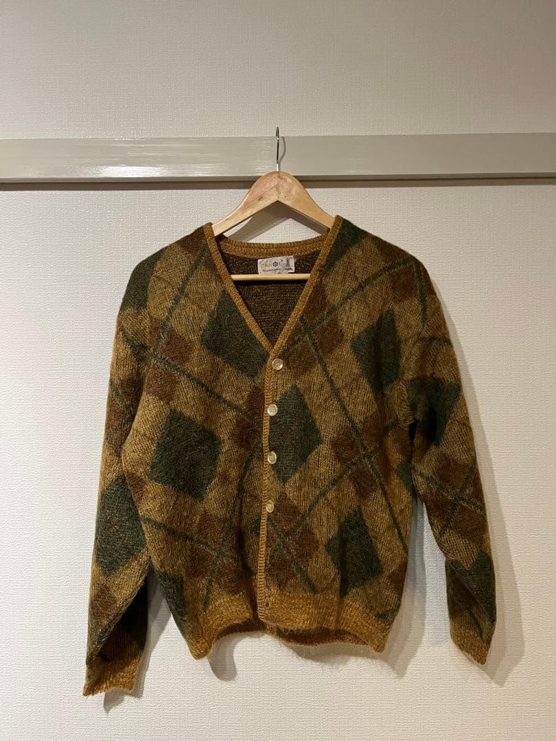 60sモヘア・ヴィンテージ・アーガイルカーディガン