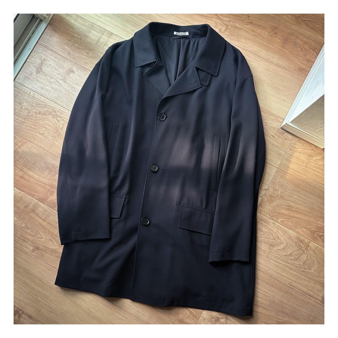 ジャケット・アウター AURALEE HARDTWIST WOOL DOBBY HALF COAT 4