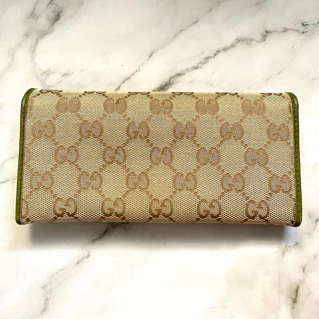 GUCCI グッチ　長財布　GG キャンバス　2つ折り財布　美品　0114-③