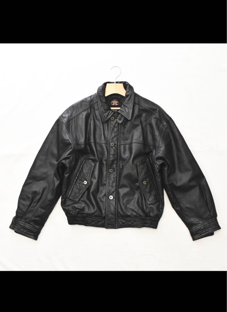 レザージャケット　ボックスシルエット　レザー　古着