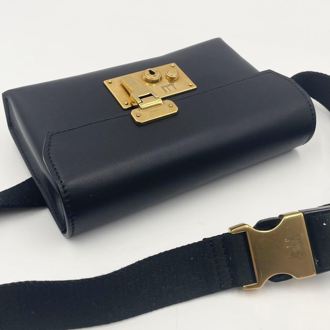 【美品】dunhill ダンヒル ロックバック ボディバッグ ベルトバッグ 黒