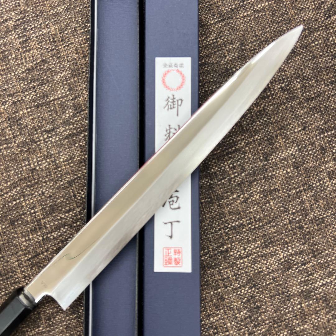 ★新品送料込★V10ステンレス鏡面仕上げ刺身包丁300mm黒檀柄