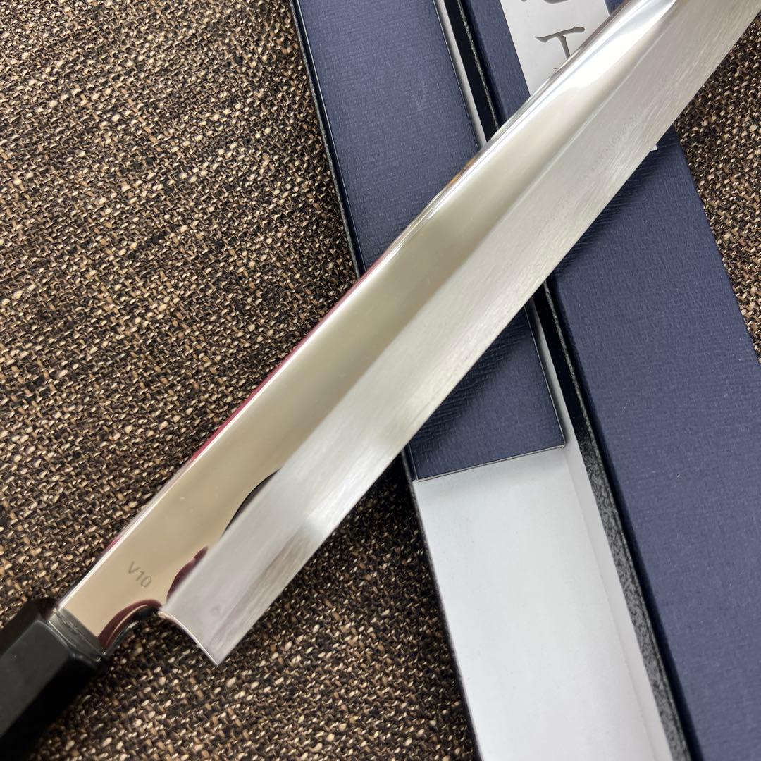 ★新品送料込★V10ステンレス鏡面仕上げ刺身包丁300mm黒檀柄