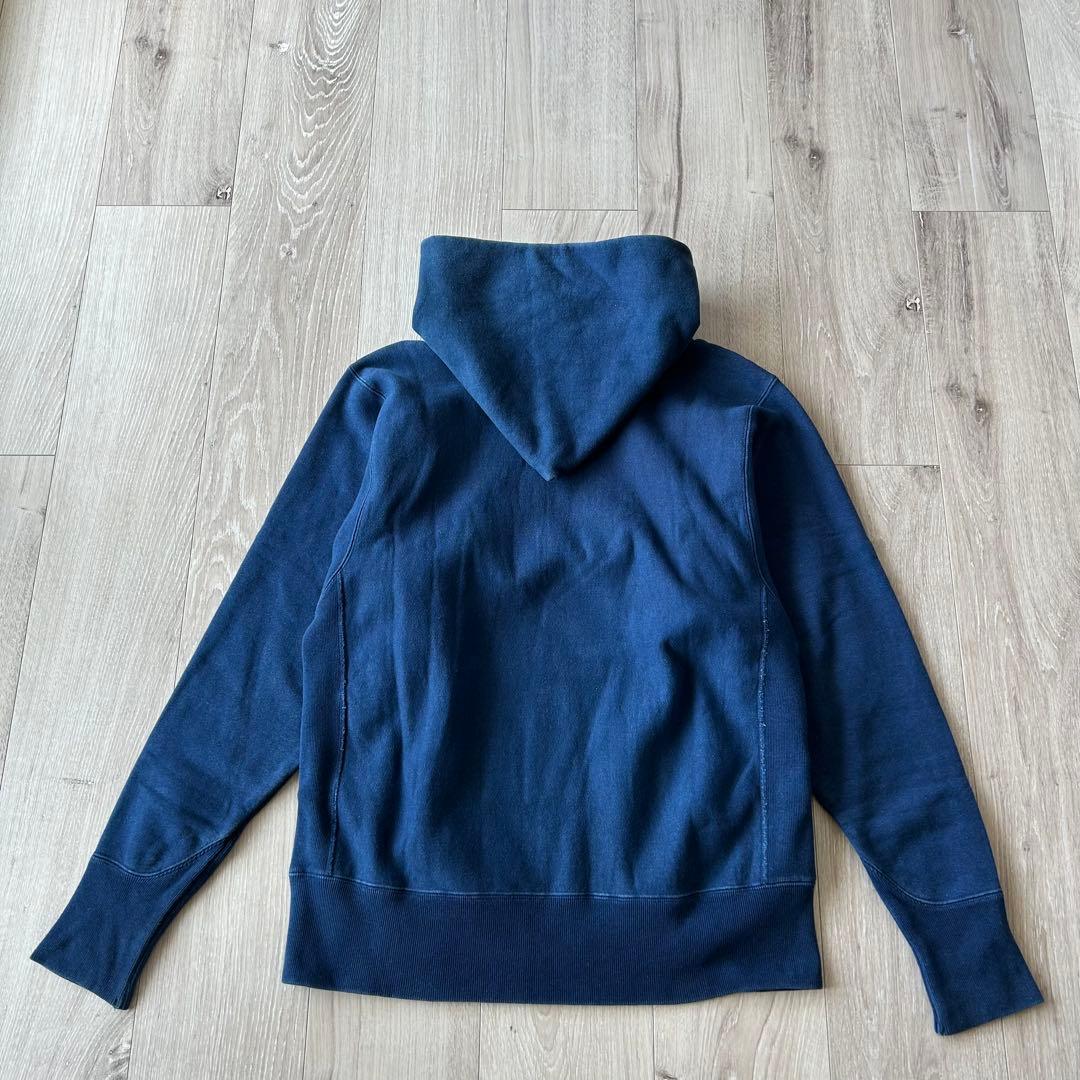 ATON NATURAL DYE URAKE HOODIE 紺 2 インディゴ染