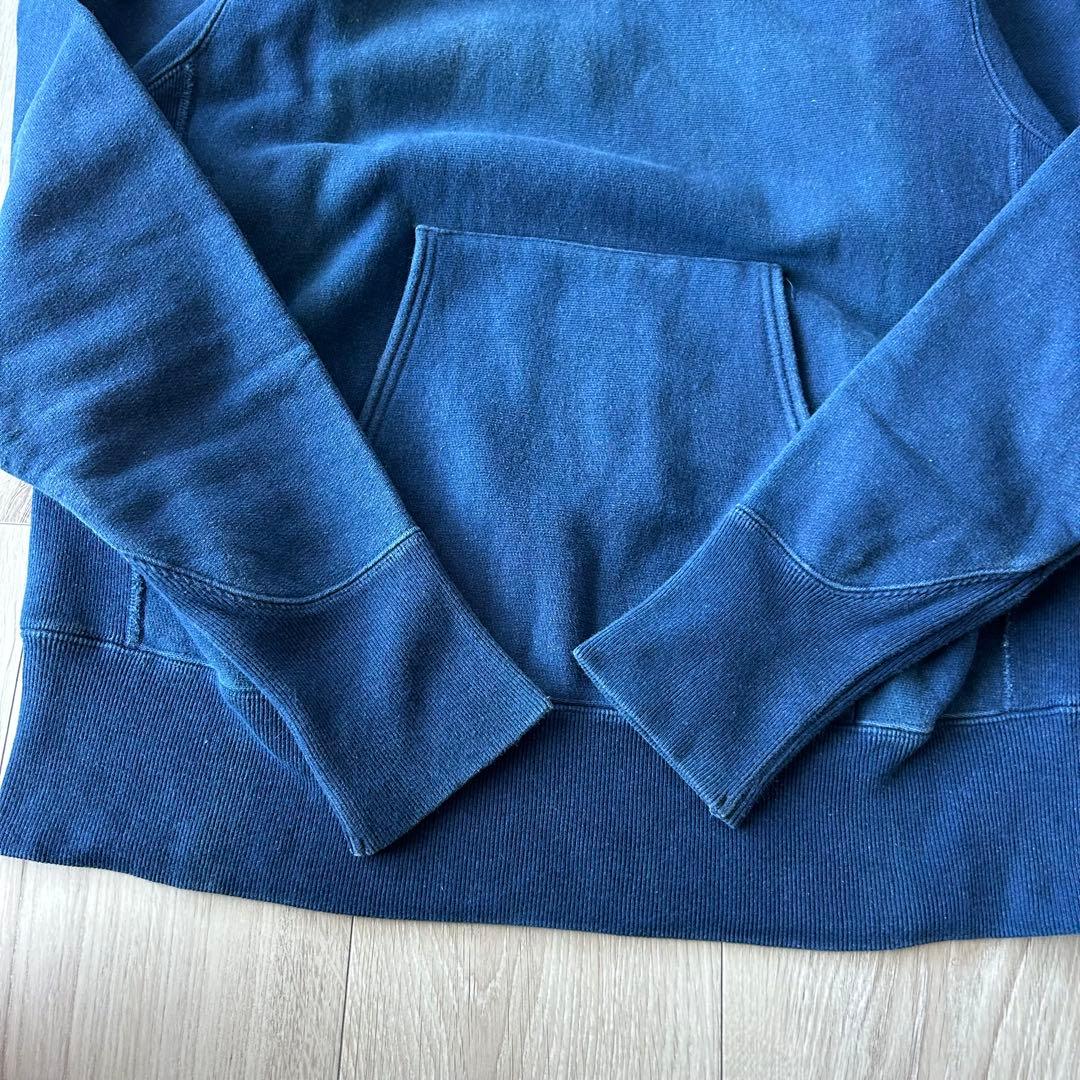 ATON NATURAL DYE URAKE HOODIE 紺 2 インディゴ染