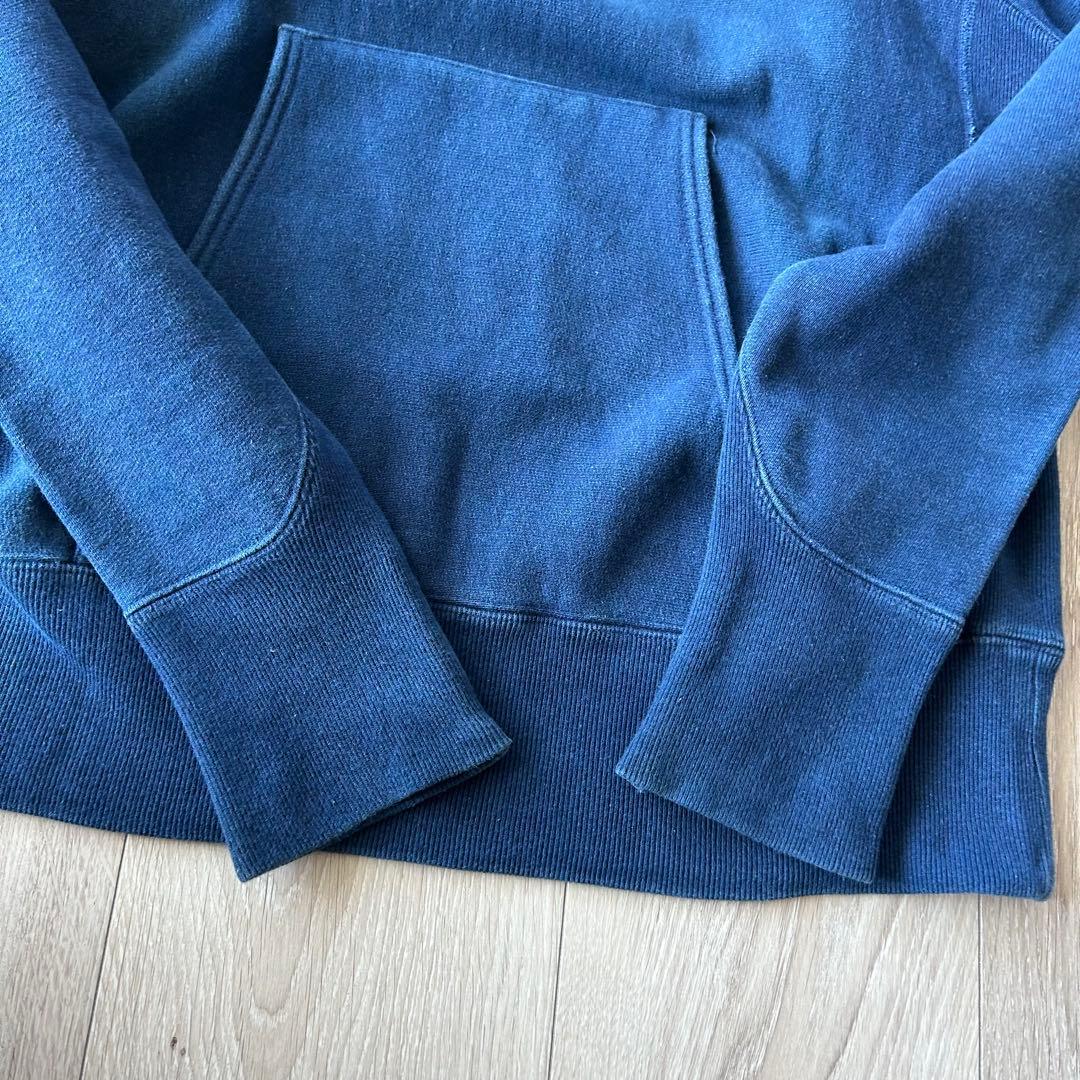 ATON NATURAL DYE URAKE HOODIE 紺 2 インディゴ染