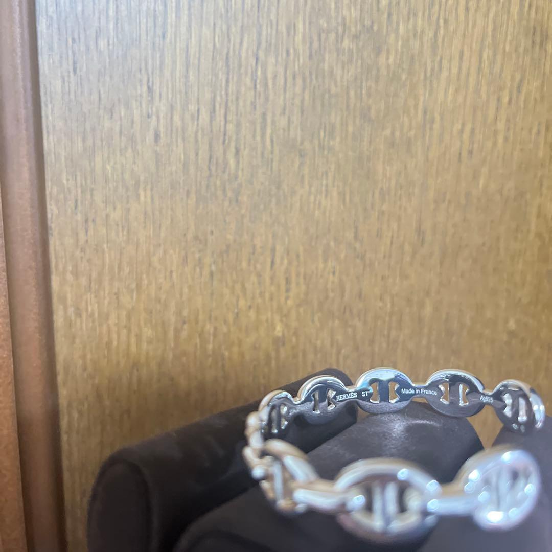 美品 エルメス シェーヌダンクル バングル MM ブレスレット ST